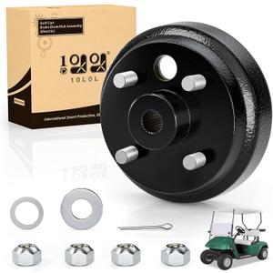 10L0L Golf Cart Brake Drum/Hub Assembly (Electric) for EZGO TXT Replaces OEM# 19186G1P (Black 1-pack)