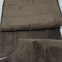 Brown Bathroom Rugs Memory Foam Bath Mat Set 3 Piece Non-Slip Bath Rugs, Absorbent Shaggy Rugs, Machine Wash,Perfect Plush Bathroom Mats, Bathroom Carpets Set with U-Shaped Toilet Rug-Bedroom Rug (32'' x 20'' * 24''x16'' * 20'' x 20'' U)