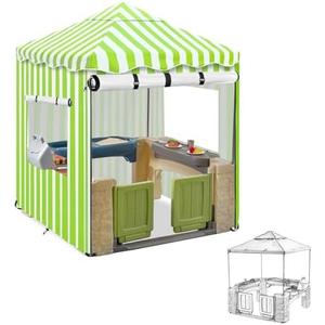 Hadisi Playhouse Cover,600D Heavy Duty Outdoor Waterproof Play House Covers,47.5" W x47.5 D x60 H with Transparent PVC Doors and Windows,Suitable for All Around Playtime Patio with Canopy Playset Hadisi Playhouse Cover,600D Heavy Duty Outdoor Waterproof Play House Covers,47.5" W x47.5 D x60 H with Transparent PVC Doors and Windows,Suitable for All Around Playtime Patio with Canopy Playset