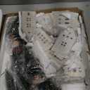 Christmas Village Set - 7 White Ceramic Houses with Remote LED Tea Lights and 8 Mini Trees, Farmhouse Christmas Decorations Indoor for Fireplace, Mantel, Tabletop, Shelves Winter Holiday Decor