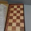 15'' Walnut Chess Set with Storage Board for Adults & Children, 2 Players