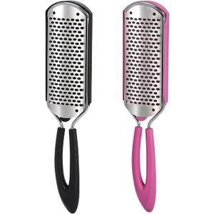 Large Foot File Callus Remover for Feet 3 in 1, Double Sided Foot Scraper Stainless Steel Foot Scrubber for Dead Skin, Wet & Dry Use, Smoother Feet,Pedicure Rasp with Sand Paper Debris Catcher, 2 Pcs