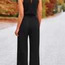 PRETTYGARDEN Jumpsuits for Women Casual 2026 Summer Sleeveless Wide Leg Pants Rompers One Piece Beach Vacation Spring Outfits (Black, S)