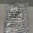 Scalloped Ruffle Tablecloths Embroidery Rectangle 84 x 60 Inches, Amalfi Stripe Design Blue and White Tablecloths for Dinners, Parties, Spring, Holiday, New Year, Machine Washable