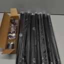 Heavy Duty Curtain Rods for Windows 66 to 120 Inch, 1 Inch Black Curtain Rods for Outdoor, Farmhouse, Bedroom, Kitchen, Living Room, Adjustable Easy Install Drapery Rod (A2,Black,30"-120")