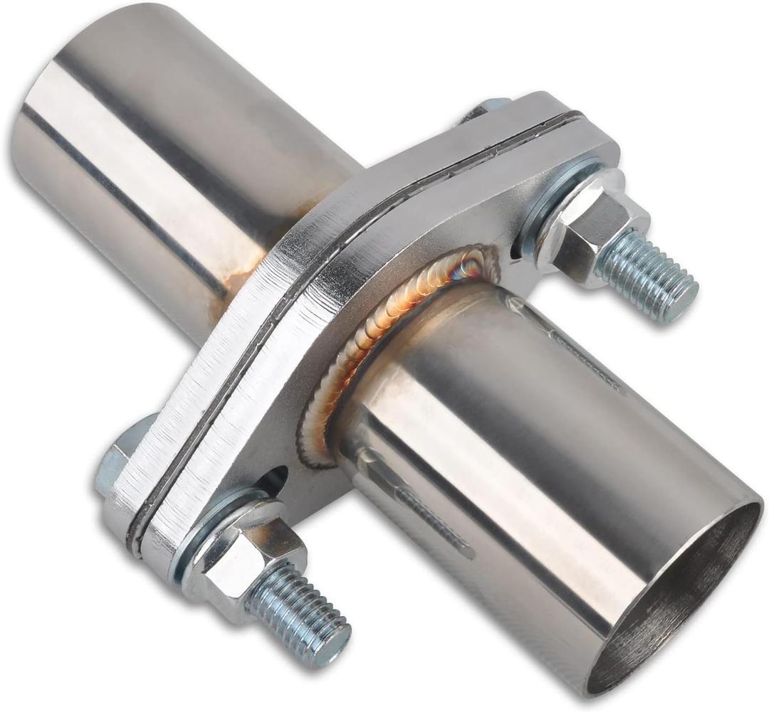 Exhaust Flange Bolts Quick Fix Repair Pipe Kit w/Gasket & Hardware, 1.75'' Inch OD 2 Bolts T304 Stainless Steel Universal Flange Replacement Kit