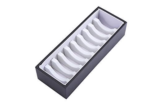 I-MART Black and White Bracelet Organizer Box with 10 Grooves, PU Leather Bracelet Holder and Bangle Organizer Tray, Jewelry Bangle Storage Box for Bracelets, Bangles and Cuffs, Display Holder