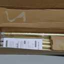 1 Inch Gold Double Curtain Rods 32 to 144 Inches (6 to 12 ft), USFOOK Drapery Rods for Windows, Telescoping Dual Curtain Rod with Luxury Translucent Finials