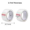 Pacific Mailer Clear Packing Tape, Heavy Duty Packaging Carton Tape for Shipping Packaing Moving Sealing, 2 Inch Wide, 2.7mil Thickness, 65 Yards Per Roll [Pack of 6]