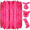 Bememo 40 Pieces Soft Curlers Hair Rollers Overnight Heatless Pillow Rollers for Hair Satin Sponge Curlers to Sleep in No Heat for Long Short Styling Tools(Rose Red)