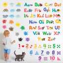 DECOWALL DS12-8070N Animal Alphabet Numbers Colour Weather Kids Wall Stickers Decals playroom Letters Decor Bedroom ABC Nursery Classroom Toddlers Learning Educational Baby Rainbow Colorful