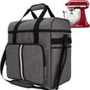 BAGLHER Heavy Duty Kitchen Mixer Cover for 6-8 Quart Stand Mixers, 2-in-1 Shoulder & Hand Carrying Case with Accessory Pockets (15x10.5x17, Grey), Large Fits for 6-8 Quart