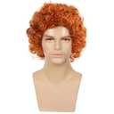 Short Curly Orange Wig Short Afro Wig for Male Cosplay Costume Daily Hair Synthetic Heat Resistant Mens Full Wigs