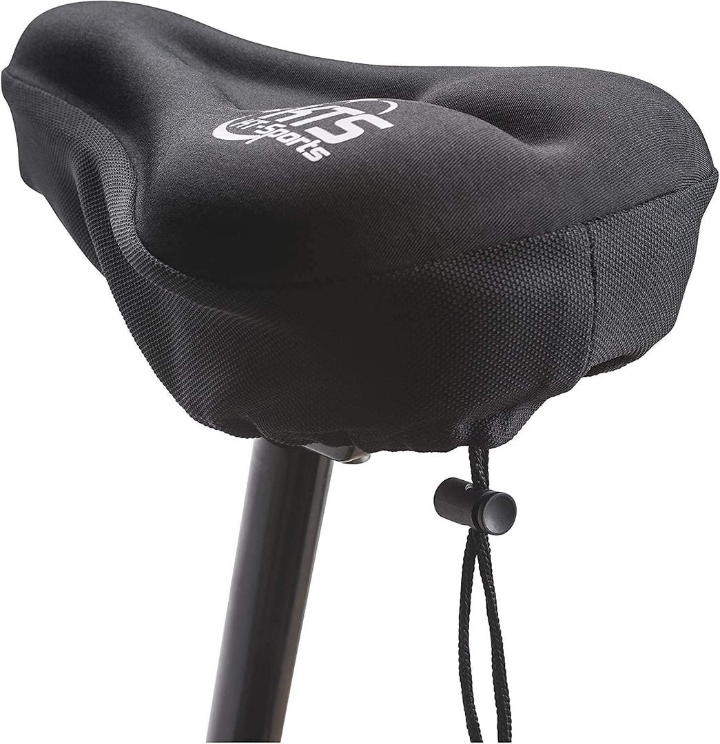 KT-Sports Exercise Bike Seat Cushion Comfort Gel Bicycle Seat Cover Padded Seat Covers for Bikes with Anti-Slip Design and Drawstring, Comfy Soft Mountain Road Bike Accessories for Men and Women Black
