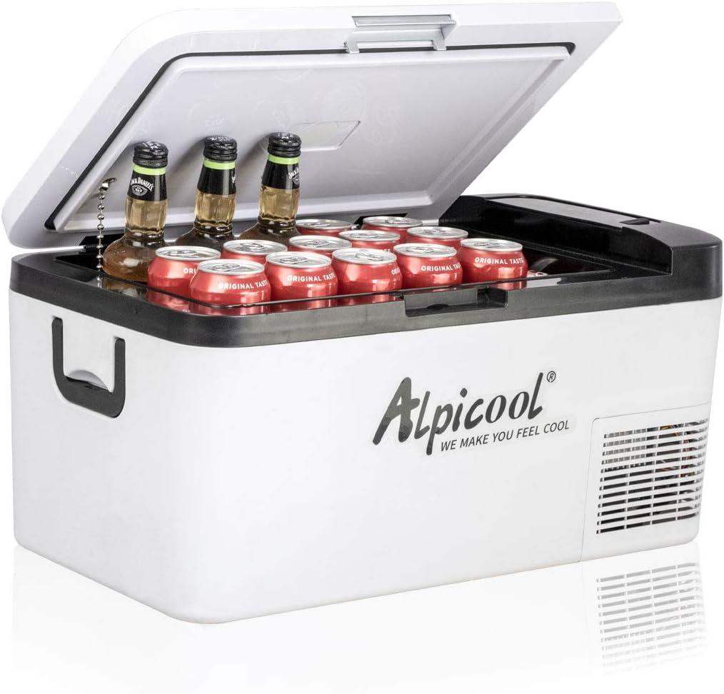 Alpicool K18 Portable Car Freezer,12 Volt Refrigerator, 19 Quart (18 Liter) Fast Cooling 12V Car Fridge -4~68, Car Cooler, 12/24V DC and 100-240V AC for Outdoor, Camping, RV, Truck, Boat