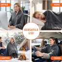 Cordless Heated Blanket, Machine Washable with Laundry Bag, 20000mAh Battery Powered Heating Throw with Power Bank, 3 Heating Levels, 59"x31.5" Portable Electric Blanket (Grey)