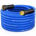Heavy Duty Garden Hose 50 ft, Non-Expanding Flexible Water Hose, Kink Resistant Lightweight Hybrid Hose, Leakproof Hose Male to Female Fittings