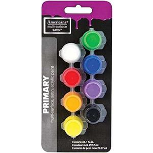 DecoArt Americana Multi-Surface Satin Paint Pots, Primary