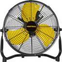 VENTISOL 12 Inch 1800 CFM High Velocity Heavy Duty Floor Fan with 3 Powerful Speeds,Portable Metal Fan,180Tilting Quiet Shop Fan for Commercial, Residential, Gym, Home Use- ETL Listed, Black
