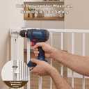 46.5"-61" Retractable No Bottom Bar Baby Gate for Stairs, 36" Tall