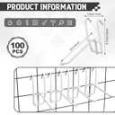 100 Pcs Gridwall Hooks 4 Inch Metal Display Hooks for Grid Panel Heavy Duty Hook for Grid Wall Accessory, Retail, Home Setup, Storage, Garage, Trade Show (White)