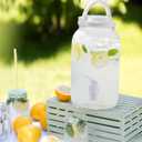 Havawish 2 Pcs 1 Gallon Plastic Beverage Dispenser with Spigot Clear Summer Kitchen Fridge Drink Dispenser for Parties Lemonade Juice Tea Beer Cold Water (White, Cylinder)