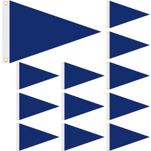Oudain 12 Pieces Nylon Pennants Flags Blank Flags 12 x 18 Inch Outdoor Pennants for Boats Sailing Outdoor Home Indoor Gyms Businesses Party Decorations (Blue)