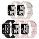 5 Pack Sport Bands Compatible with Apple Watch Band 46mm/45mm/44mm/49mm/42mm(Series 3 2 1)  for Men Women, Breathable Silicone Wrist Strap for iWatch Series Jet Black / Celestial / Graphite / Mist Blue / Flint