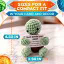 Reluen Crochet Turtle, Shell-ebrate Your Pace Handmade Mini Turtle Crochet Animal with Inspirational Affirmation Card, Cute Pocket Hug Desk Decor Graduation Gift for Women Men Mom Daughter Coworker