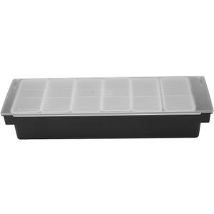 CHICIRIS Detachable Condiment Caddy with Transparent Lid, Durable Bar Garnish Container for Vegetables, for Snacks, Plastic, Black, 4 X Inner Compartment (6 Compartments)