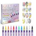 12 Colors Nail Art Pens Set, Nail Art Markers Polish Pen for 3D Nail Art, Drawing Painting Liner Brush for DIY Nail Art Beauty Adorn Manicure Tool (24 colors)