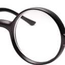 grinderPUNCH Kids Childrens Wizard Nerd Round Black Frame Glasses, Clear Lens (Age 4-12)