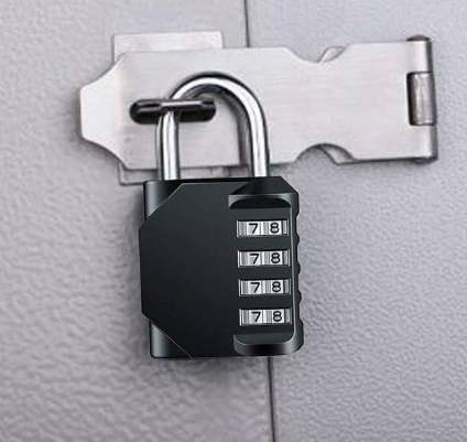 Combo Lock for Lockers, 4 Digit Combination Padlock, 2 Pack Pad Locks with Code for School Locker, Gym, Door, Storage