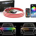 1797 LED Hood Light Strip RGB Dynamic Scan Start Up Car Exterior DRL Turn Signal Hoodbeam Kit Waterproof 71 Inches 12V