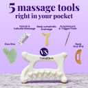Ceramic Guasha Tool for Face & Body - Lymphatic Drainage Massager, Face Sculpting Tool, Jawline Shaper & Double Chin Reducer - Self Care Gifts