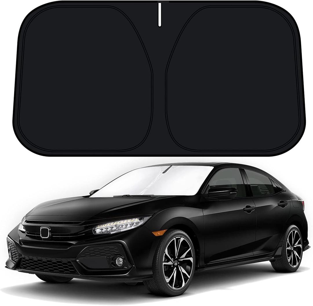 D-Lumina Windshield Sun Shade for 2016-2021 Honda Civic Accessories, Front Window Sunshade Sun Visor Protector Block UV Rays Heat, Foldable 2 Layers 210T Material D-Lumina Windshield Sun Shade for 2016-2021 Honda Civic Accessories, Front Window Sunshade Sun Visor Protector Block UV Rays Heat, Foldable 2 Layers 210T Material