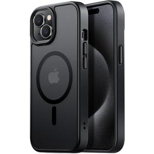 Compatible with iPhone 15 case [Fits MagSafe][10FT Drop Resistant] Clear Shockproof Slim Fit iPhone 15 Phone Cases, Clear Black