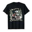 Believe Christmas Trains Xmas Santa Family Pajamas Holiday T-Shirt, S
