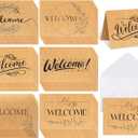 LemonSecret 54 Sets Welcome Cards for Guests with Envelopes 4 x 6 Inch Kraft Brown Rustic Blank Notecards & Envelopes Blank Floral Cards for Guests & Employees Wedding