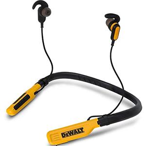 DEWALT Wireless Bluetooth Neckband Headphones — Neckband Earphones with 30H Runtime — Secure Magnetic Earbuds — Noise-Isolating Wireless Earbuds — Jobsite Pro Built-in Mic for Crystal-Clear Calls DEWALT Wireless Bluetooth Neckband Headphones — Neckband Earphones with 30H Runtime — Secure Magnetic Earbuds — Noise-Isolating Wireless Earbuds — Jobsite Pro Built-in Mic for Crystal-Clear Calls