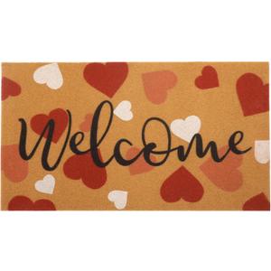 FUND AMLIGHT Valentine's Day Welcome Doormat - Outdoor Indoor Entrance Front Doormat Decoration - 1'5" x 2'5" Non Slip Large Indoor Love Heart Welcome Doormats