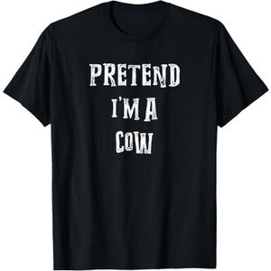 Pretend I'm A Cow Halloween Costume Couples Matching T-Shirt 2 Pack S&XL