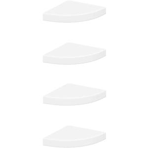 vidaXL Floating Corner Shelves 4 pcs White 9.8"x9.8"x1.5" MDF, 25 x 25 x 3.8 cm/4x