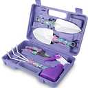 Gardening Tools,5 Pieces Garden Tools with Floral Print, Ergonomic Handle Trowel Rake Weeder Pruner Shears Sprayer,Gardening Supplies with Carrying Case Gifts for Women