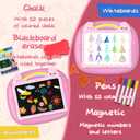 Cokzer Unicorn Gift for 1-2 Years Old Girl, Magnetic Drawing Board with Magnetic Letters and Numbers, Portable Toddler Educational Toy, Birthday for 1-2 Years Old Girl (Pink)