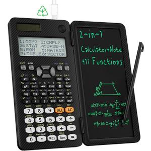 Scientific Calculators for Students 991ES Office Calculators with Notepad Desktop, ROATEE 4-Line Display Calculator with LCD Writing Tablet, Battery Rechargeable Power Calculator School Supplies