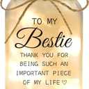 Bestie Gifts for Women Friendship - Mason Jar Night Lights for Friend, Gifts for Friends Female, BFF Soul Sister Work Best Friend Birthday Personalized Gifts for Women Christmas Gift