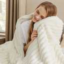 Bedsure Sherpa Blanket King Size for Bed - Super Soft, Cozy Fleece Thick Warm Blanket for Winter, GentleSoft Home Room Decor, White, 108x90 Inches
