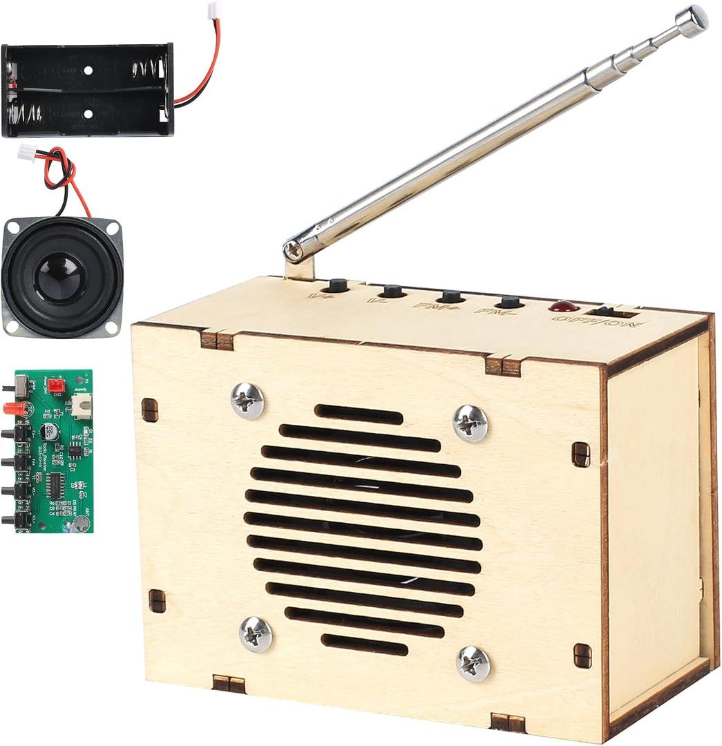 2 x Science Kits for Kids Age 8-12 12-14, STEM Kits for Kids Age 8-10, STEM Toys Build Your Own FM Radio Kit, DIY Electronic Snap Circuits Projects Gifts for Teen Girls Boys 9 11 13 15 16+ (Classic Wood)