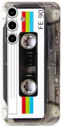 FAteamll Case for Galaxy S24 FE Shockproof Scratchproof with TPU Soft Bumper Retro Cassette Tape Case Compatible with Samsung Galaxy S24 FE